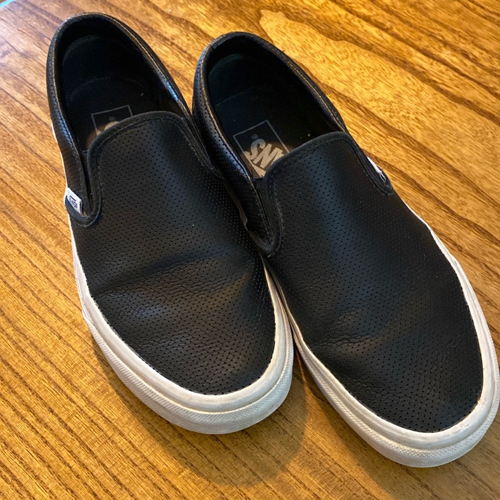 Vans leather slip on sneakers 6.0M/7.5W